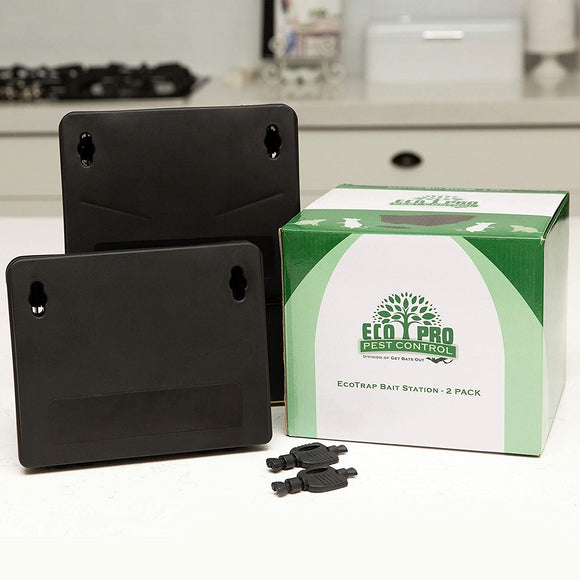 Rat Bait Stations by Eco Pro - Rat and Mouse Trap Alternative - Keep Your Pets and Children Safe - Pellet or Block Poison for Rats and Mice is Safely Placed Inside The Box Under Lock and Key - 2 Pack